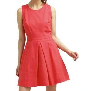 Gap Inverted Pleat Fit And Flare Linen Blend Dress